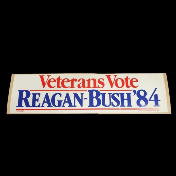 Reagan Bush 84 Presidential Campaign Volunteer Veterans Vote Sticker Lot NOS - Picture 6 of 7